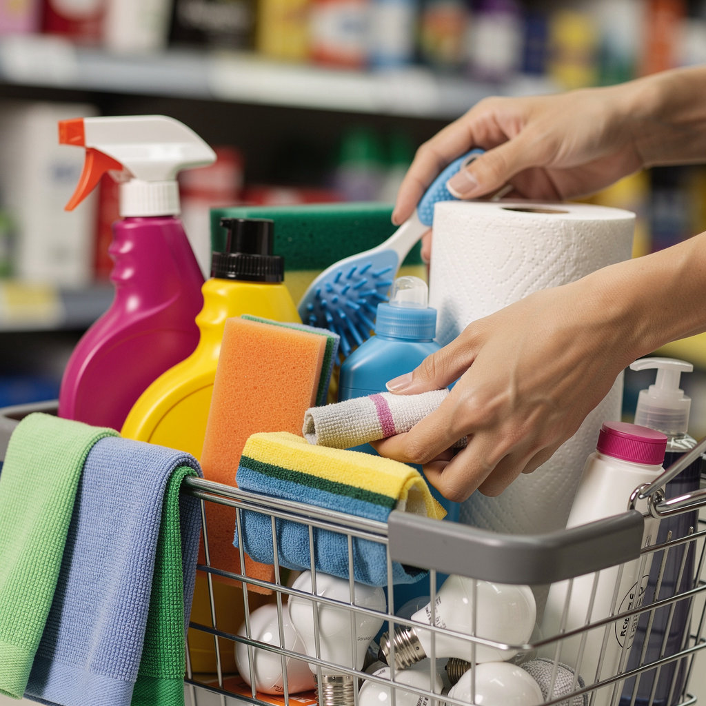 Super Discount & Food general merchandise aisle in San Diego featuring household goods, clothing, and electronics at discount prices