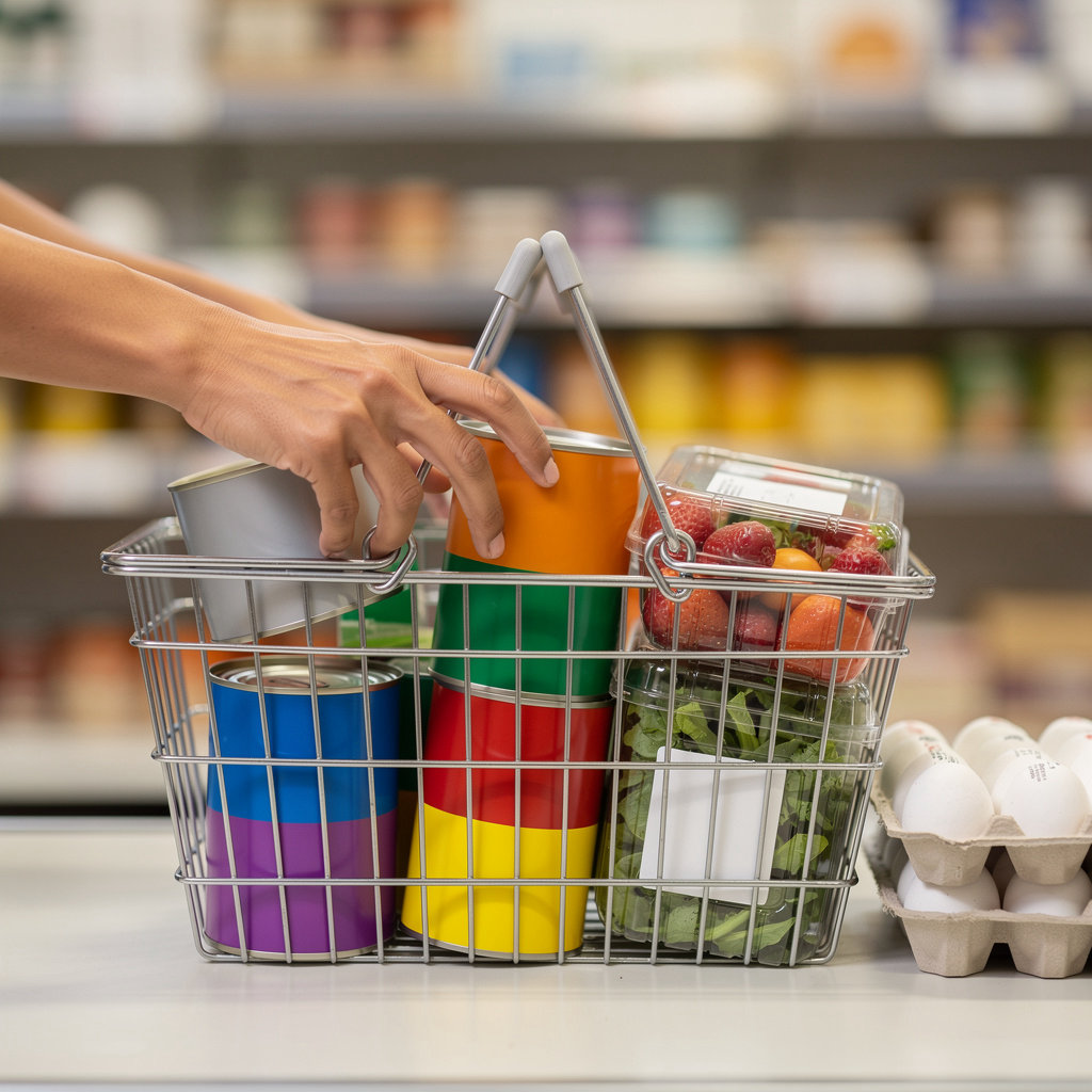 Friendly shopping experience at Super Discount & Food store in San Diego with customers finding great value
